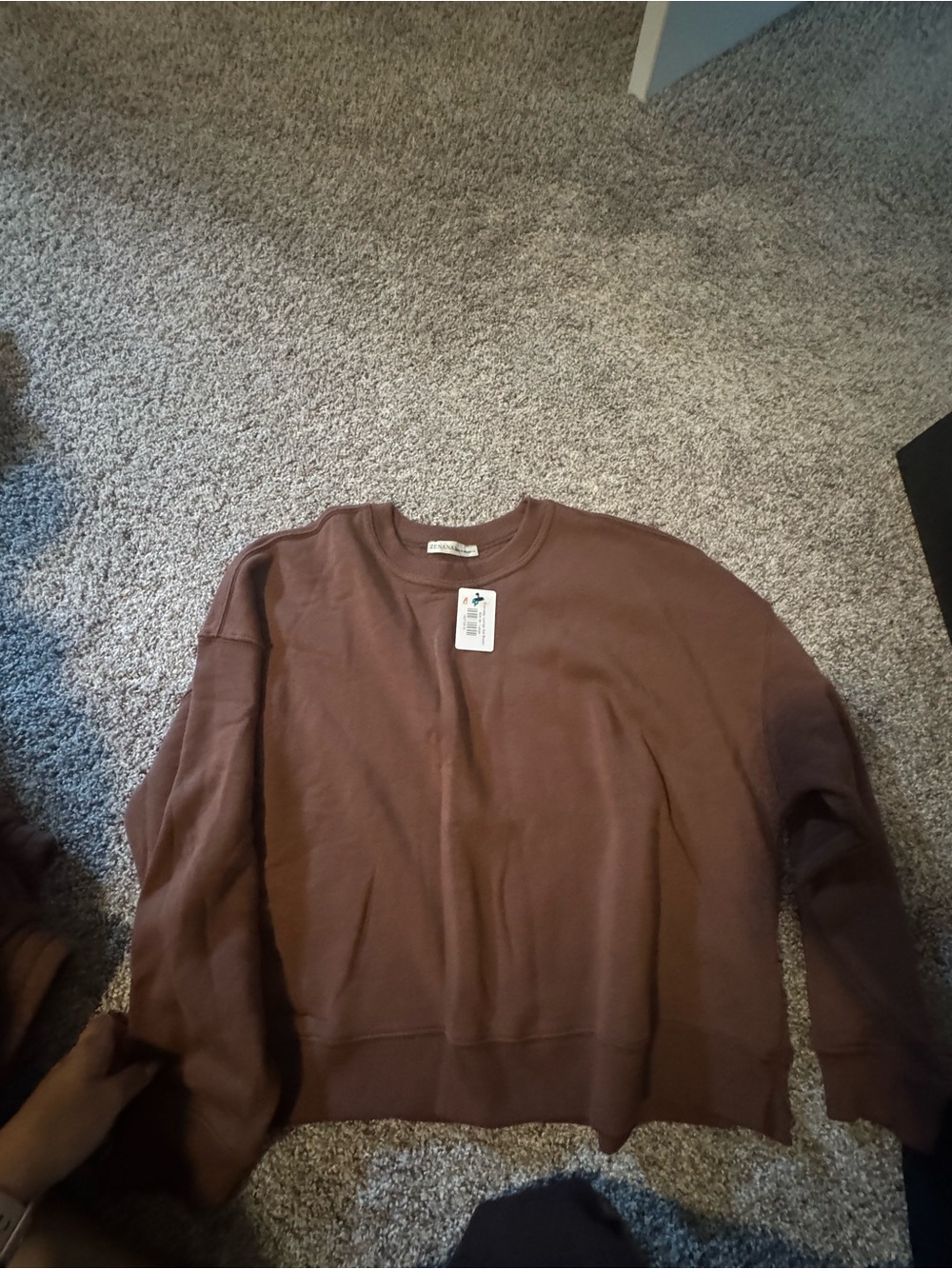 Women's Brown Crewneck Sweatshirt and Shorts Set - Picture 5 of 5